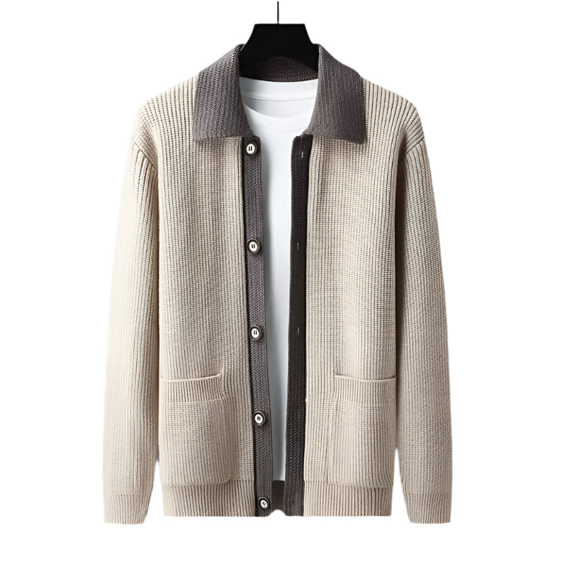 The Inverness Elegant Wool Cardigan with Pockets for Men