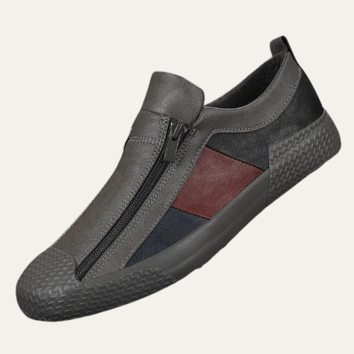 The Rome Men’s Leather Sneakers - Luxury Designer Shoes with Zip