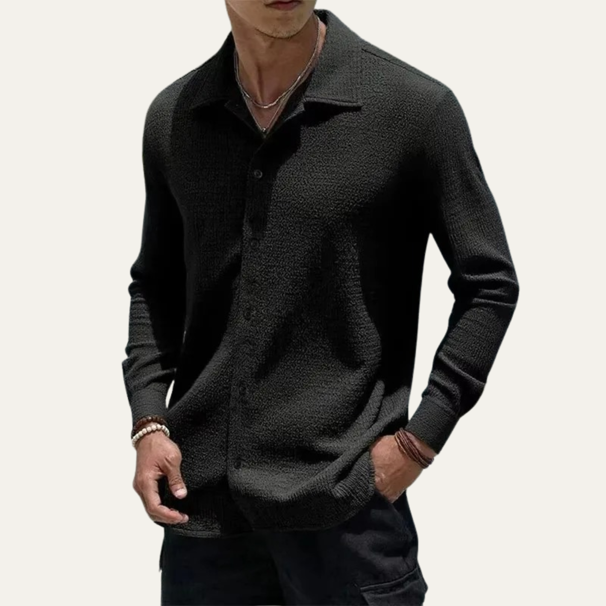 The Frascati Men’s Relaxed Fit Casual Textured Shirt
