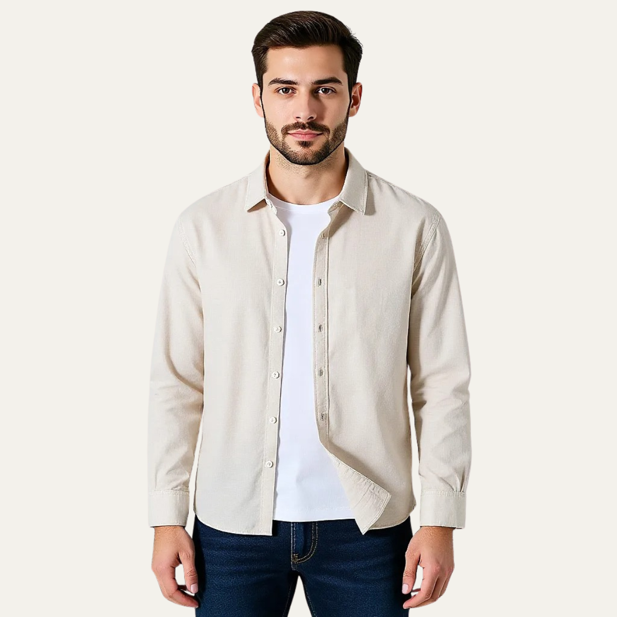 The Ashenwood Men’s Classic Linen Cotton Button Up Shirt