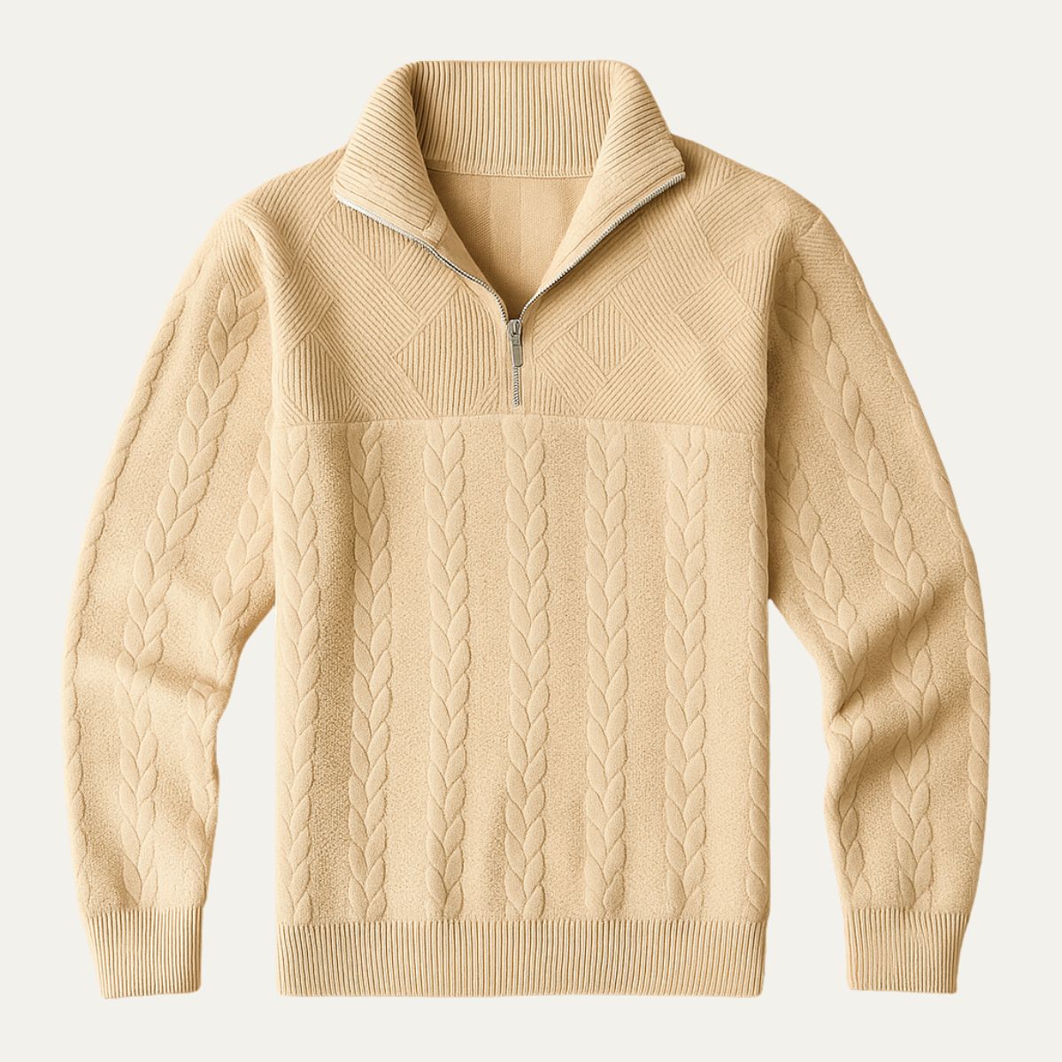 The Amalfi Half Zip Cable Knit Sweater for Men