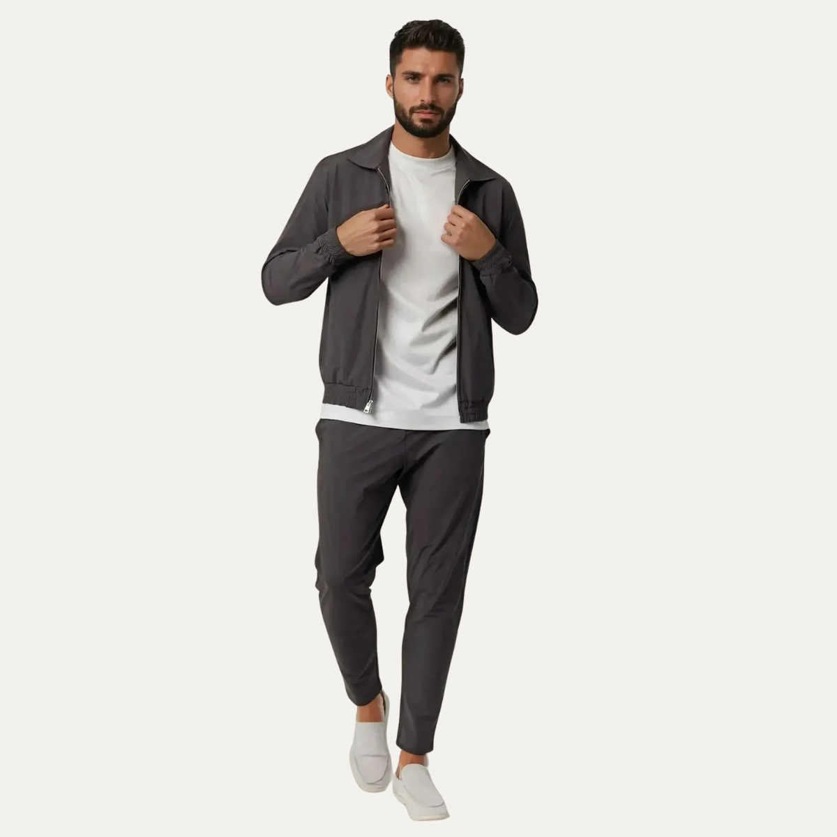 The Platinum Gray Luxury Men’s Modern Co Ord Lounge Wear Set