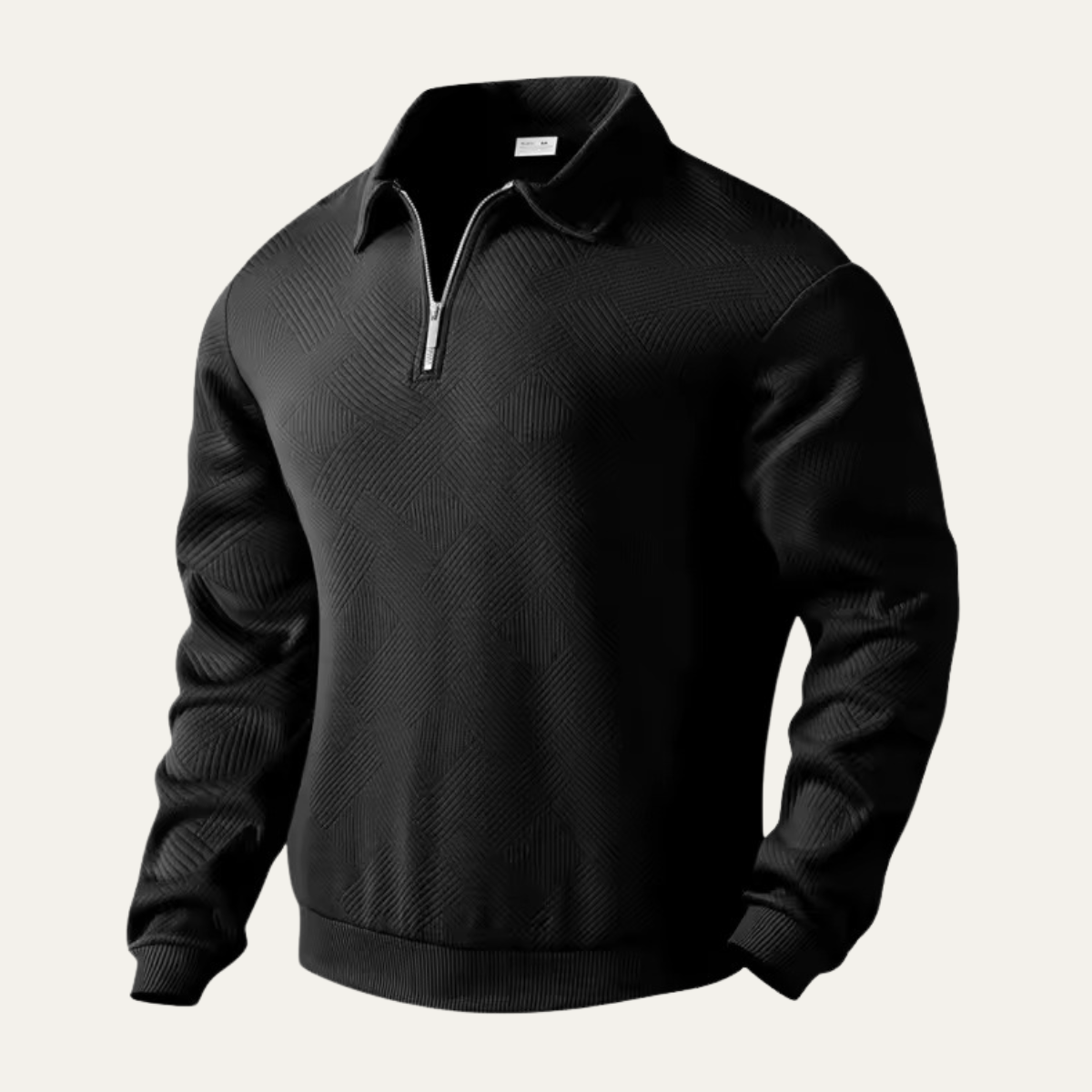 The Alicante Men’s Textured Knit Quarter Zip Sweater with Collar