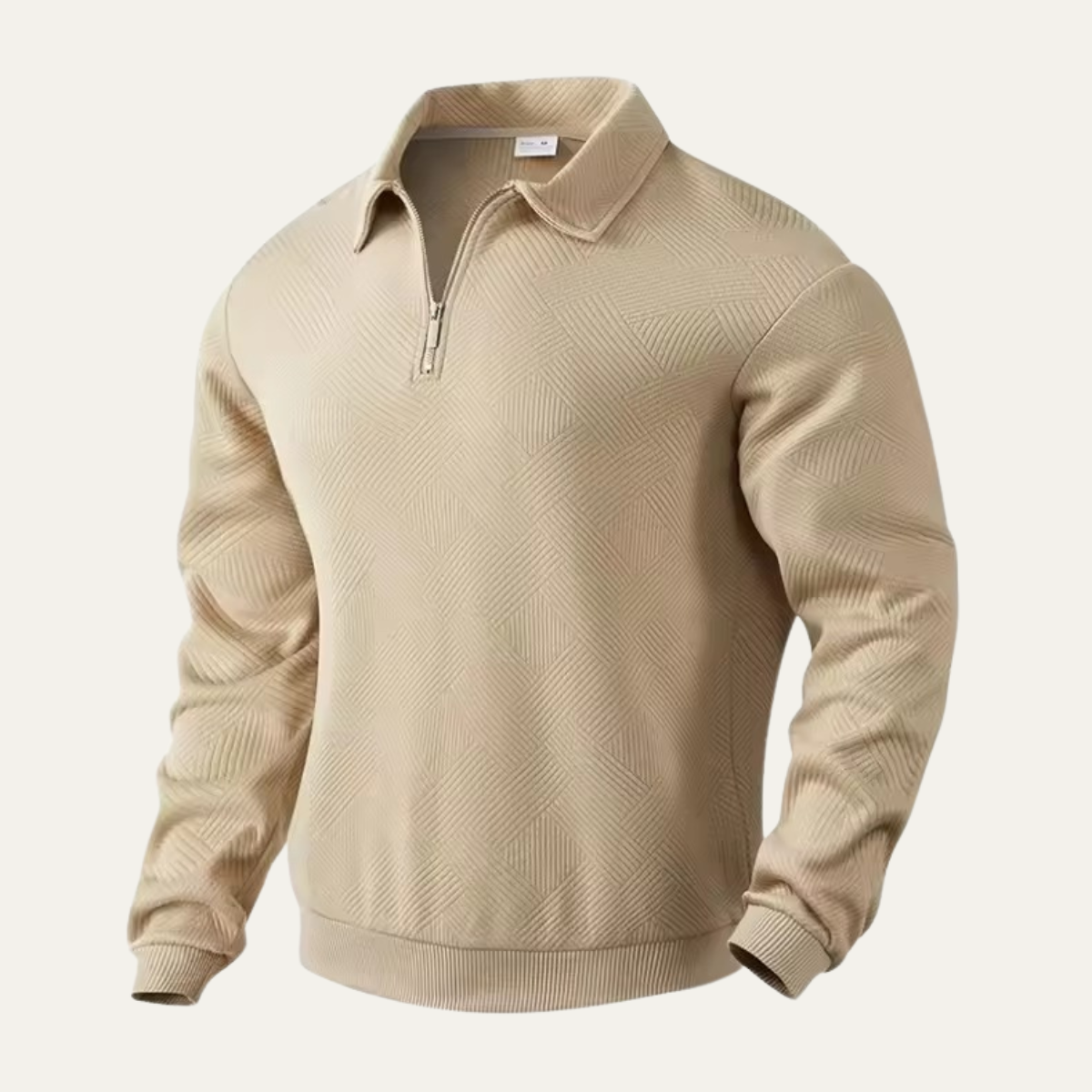 The Alicante Men’s Textured Knit Quarter Zip Sweater with Collar