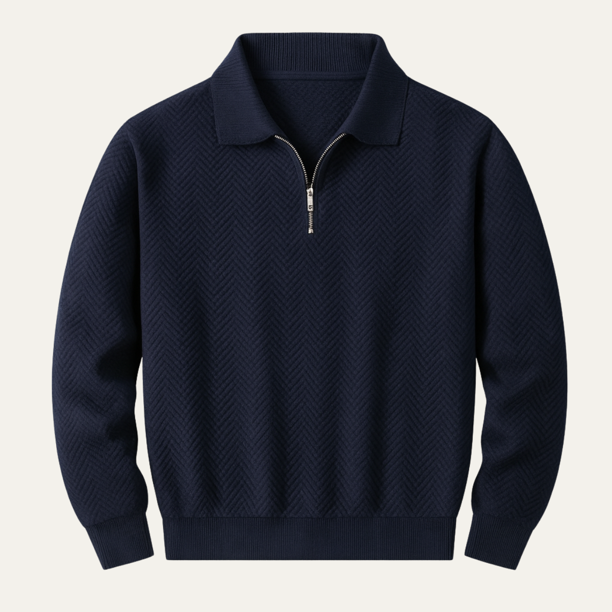 The Alicante Men’s Textured Knit Quarter Zip Sweater with Collar