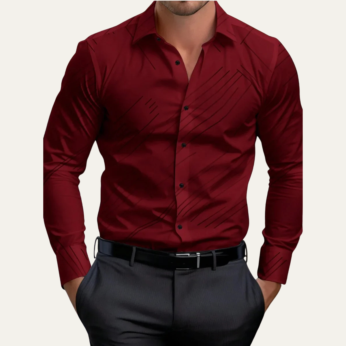 The Catanzaro Men’s Geometric Print Slim Fit Lightweight Shirt