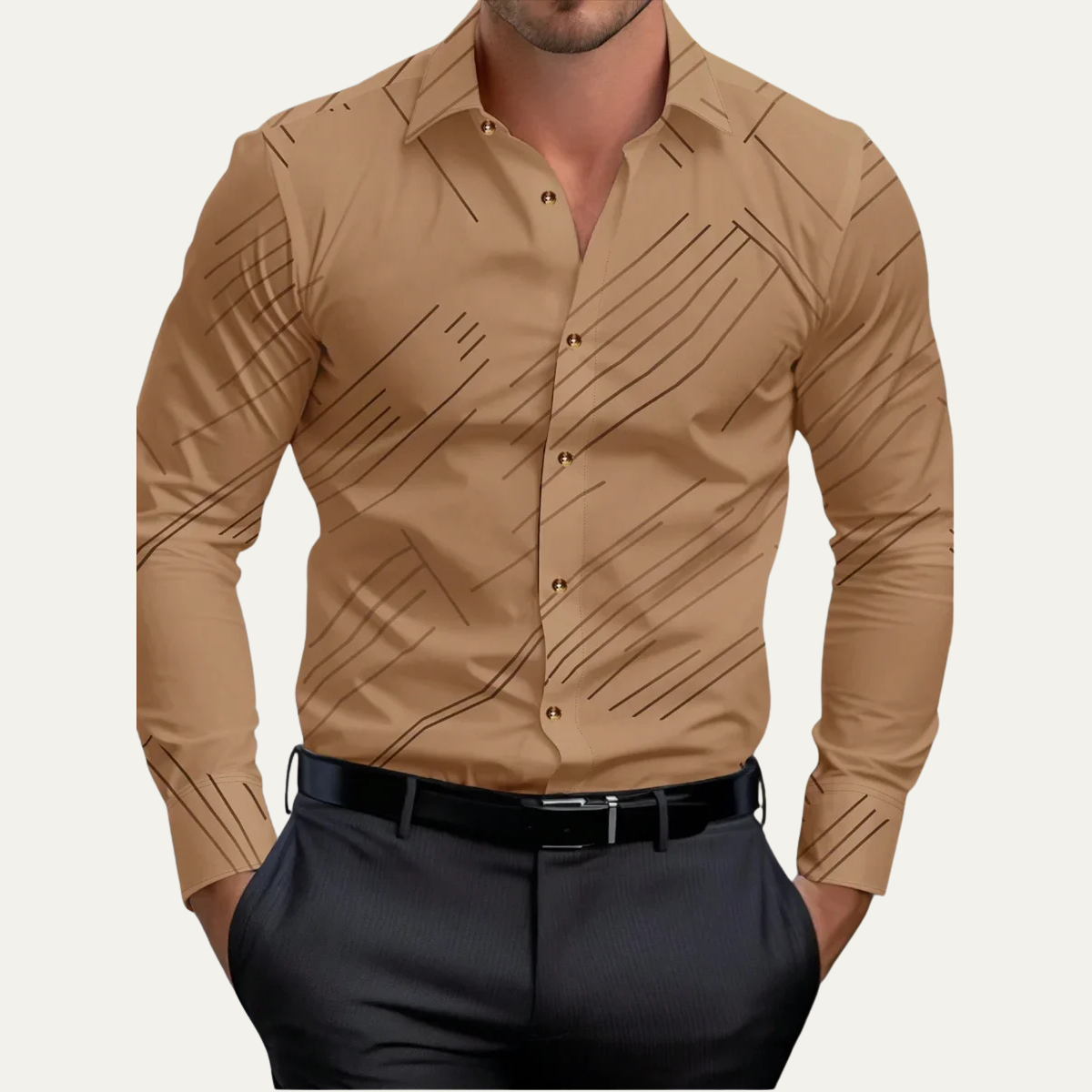 The Catanzaro Men’s Geometric Print Slim Fit Lightweight Shirt