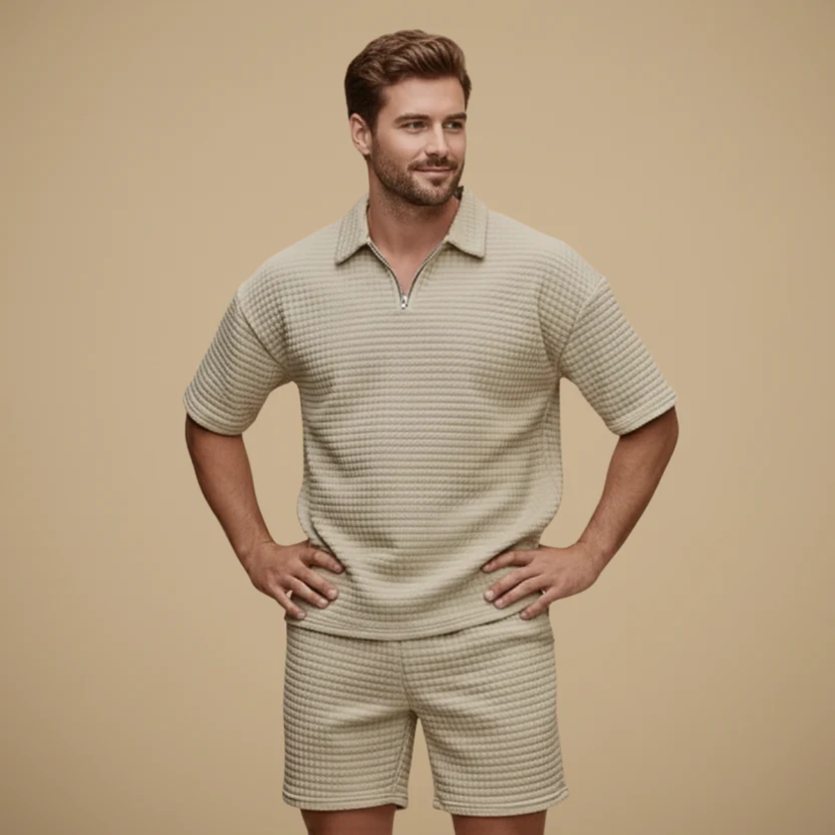 The Novara Men's Polo and Shorts Set