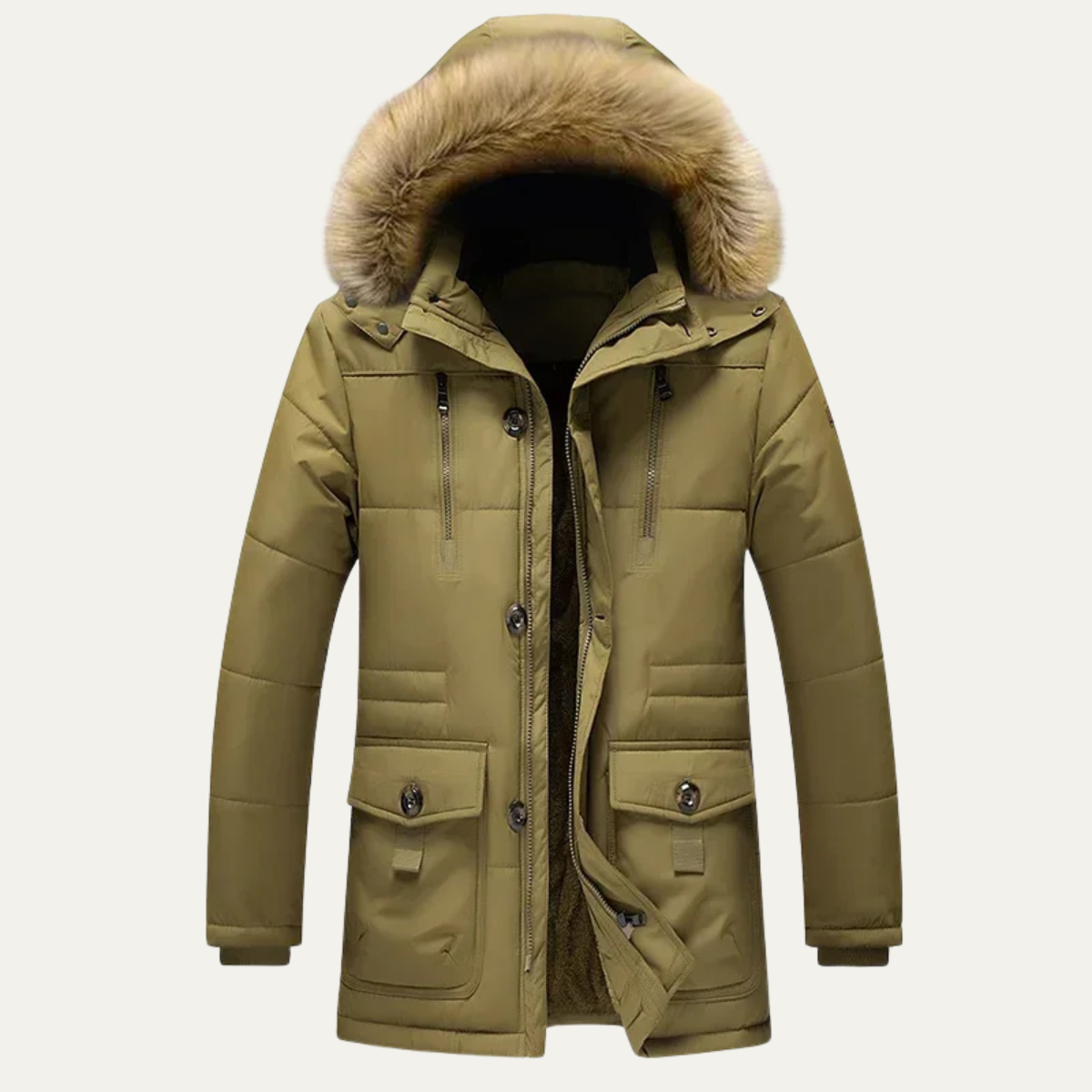 The Glenmoor Men’s Warm Winter Parka Jacket with Fur Hood