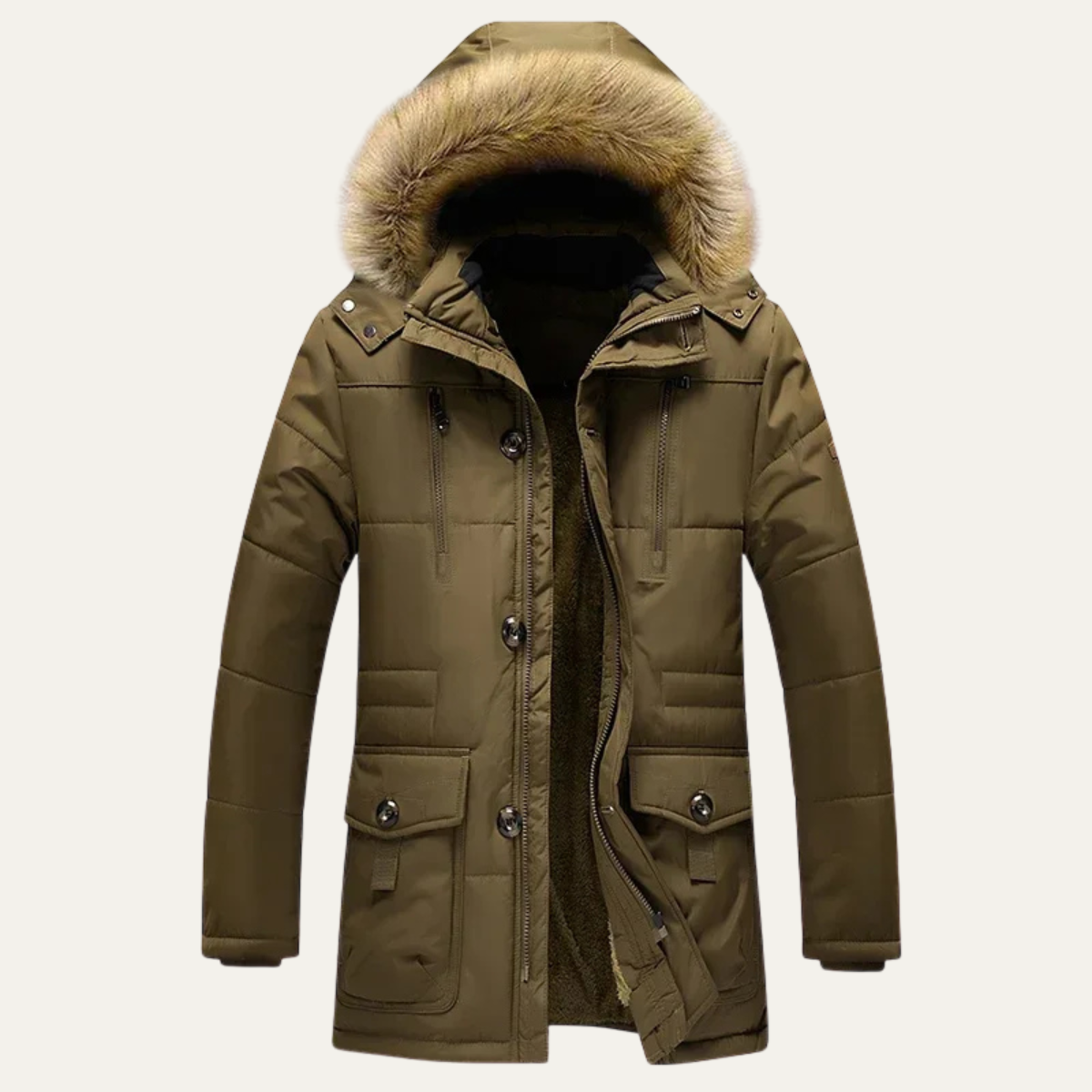 The Glenmoor Men’s Warm Winter Parka Jacket with Fur Hood