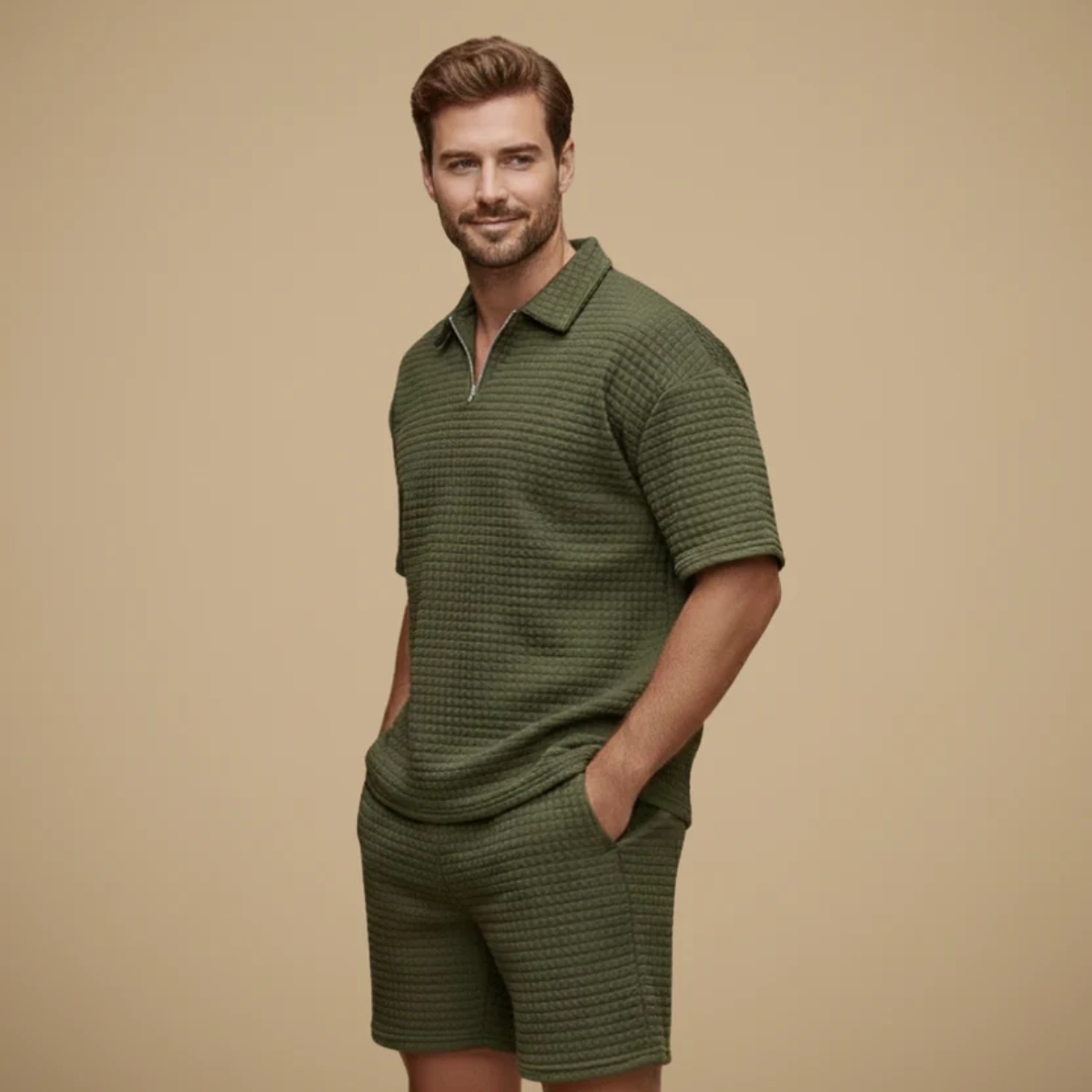 The Novara Men's Polo and Shorts Set