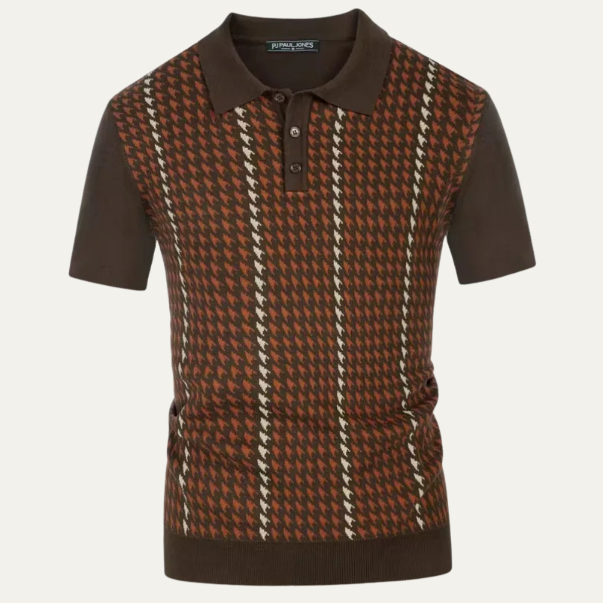 The Amarone Men’s Contrast Pattern Knit Polo Shirt