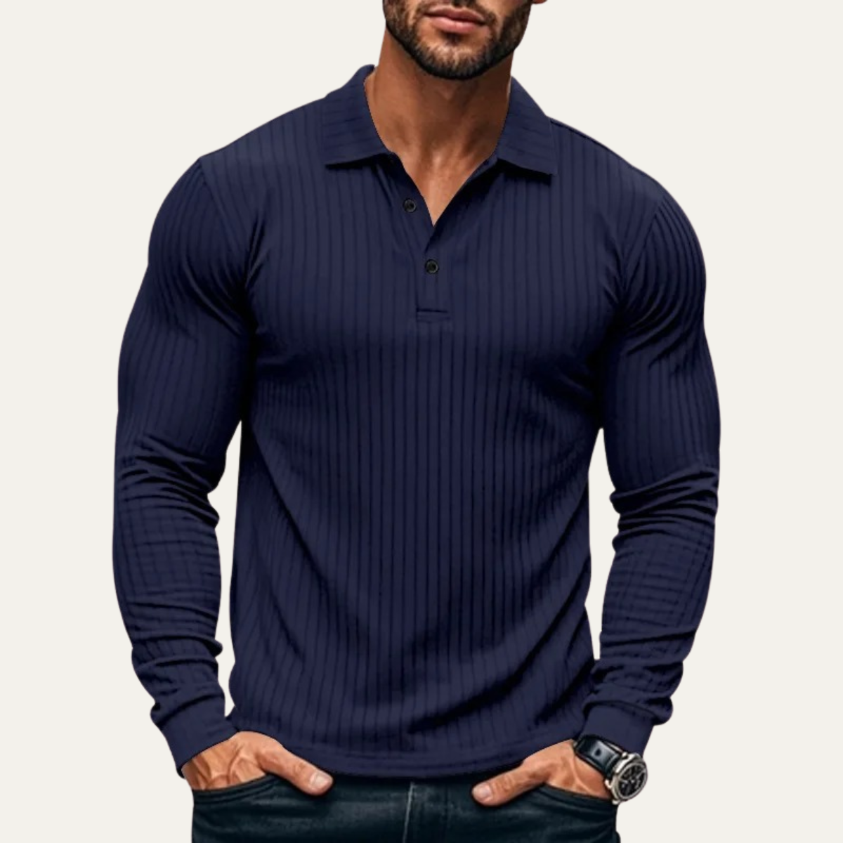 The Sorrento Men’s Ribbed Knitted Polo Shirt