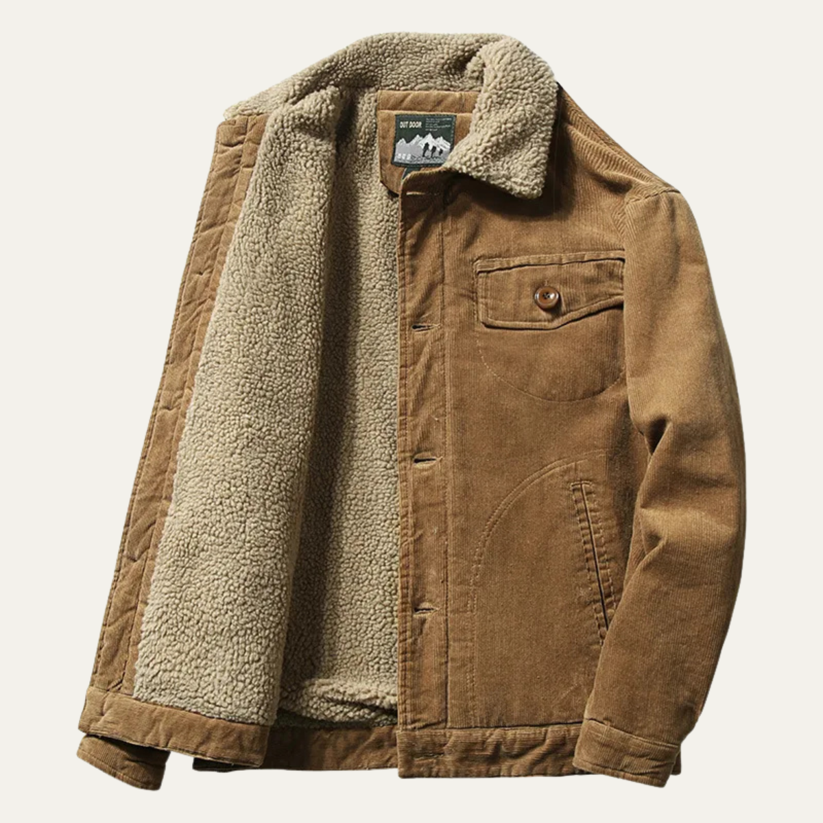 The Montefalco Men’s Vintage Corduroy Winter Turn Down Collar Jacket