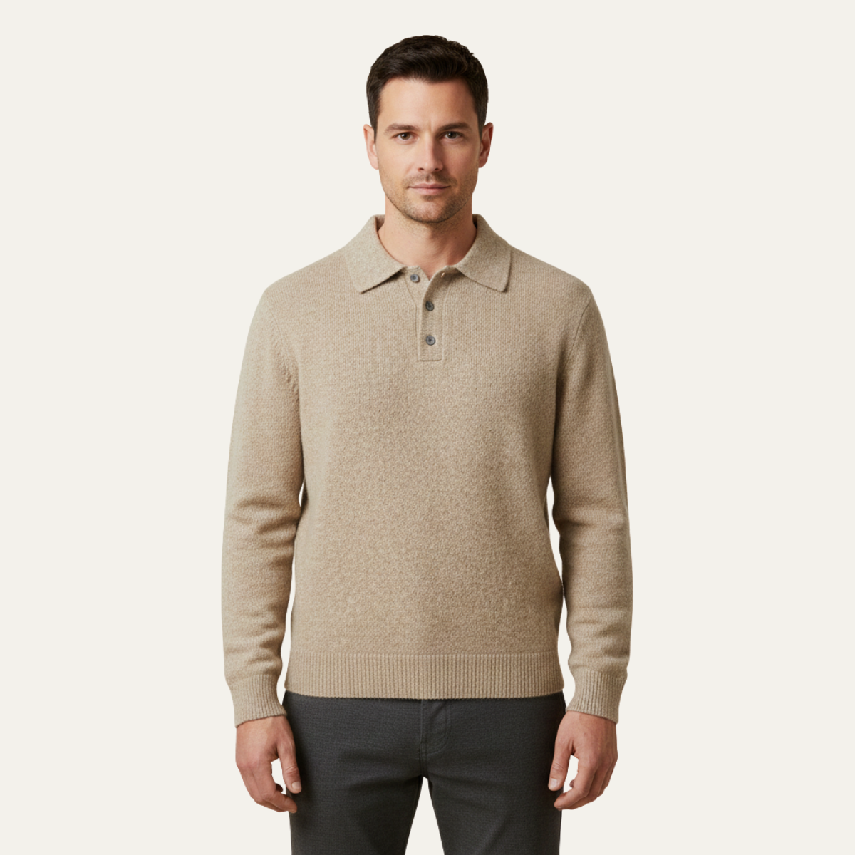 The Cedarfield Men's Trendy Soft Knit Polo Sweater