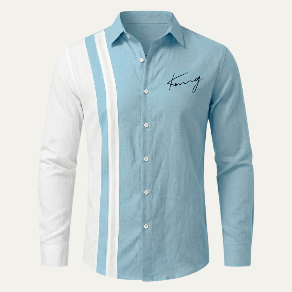 The Riomaggiore Men’s Summer Color Block Striped Dress Shirt