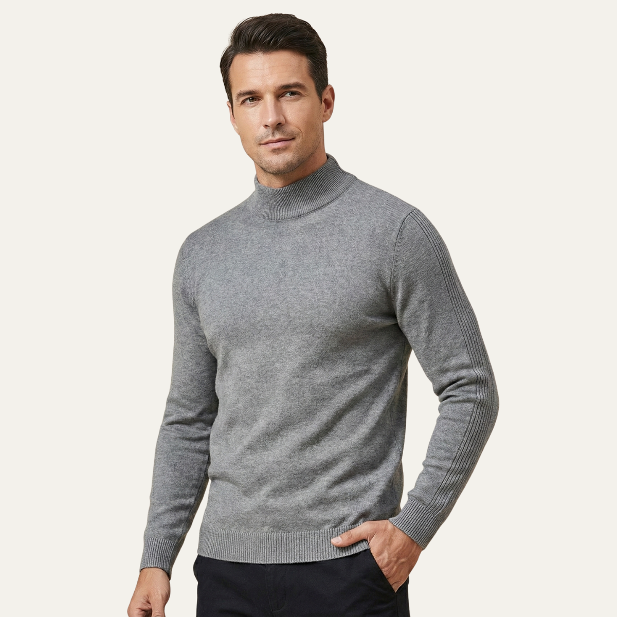 The Caernarfon Men's Slim Fit Turtleneck Casual Sweater