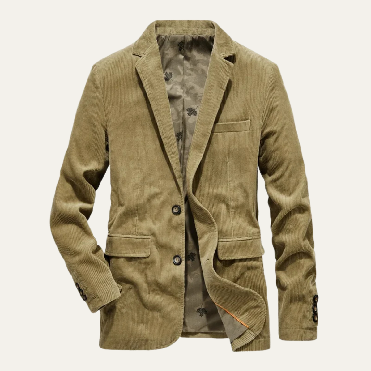 Men's Casual Corduroy Blazer Brown Button Up