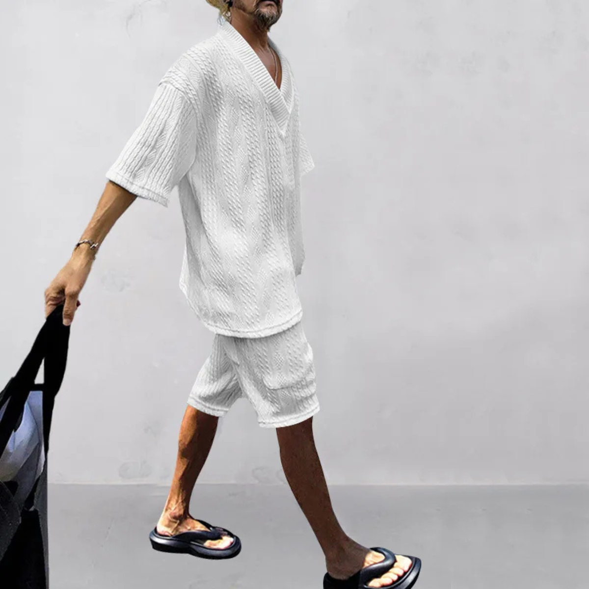 The Glenhurst Ridge Men’s Breathable Summer Knitted Set – Polo Shirt & Short