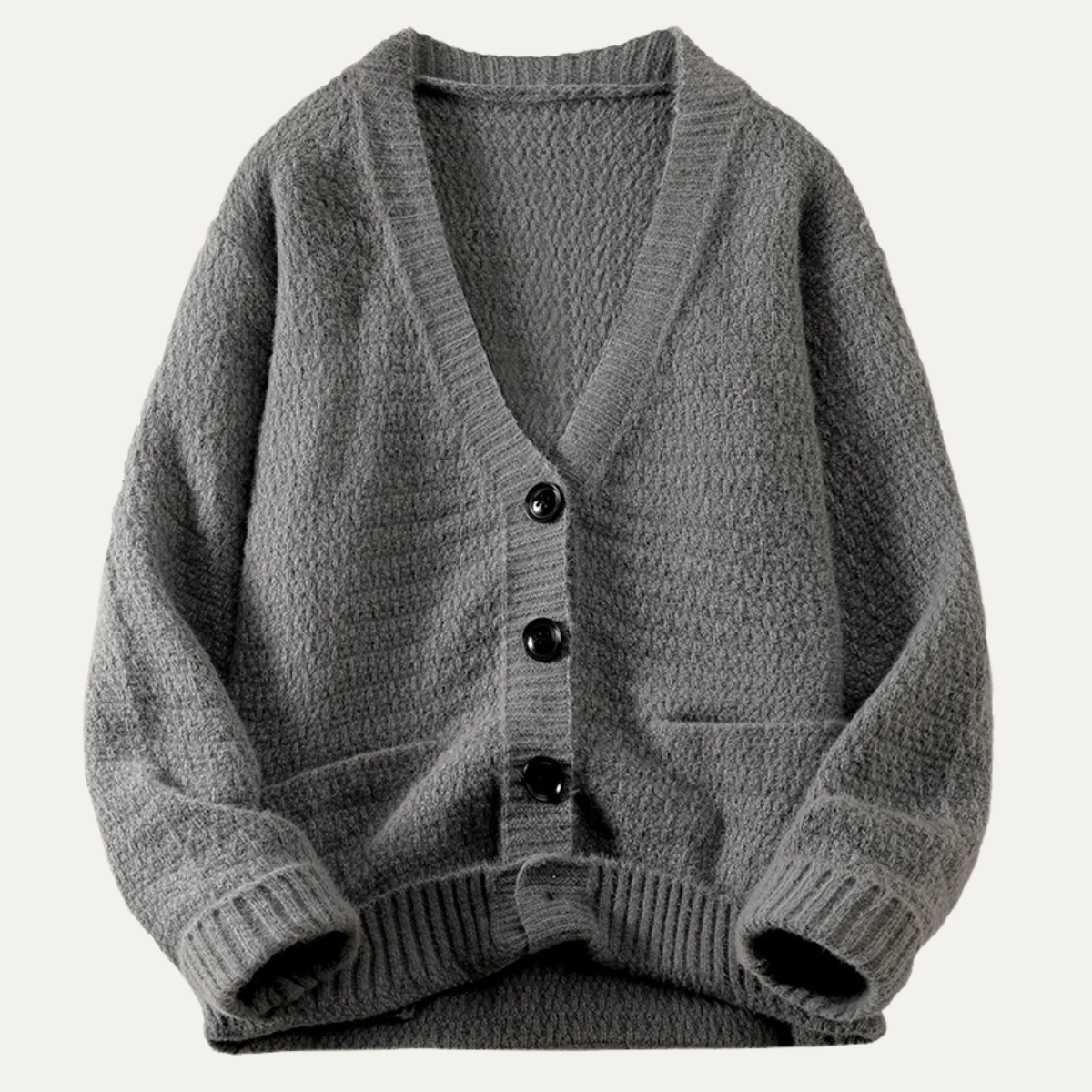 The Huxley Men’s Trendy Knitted Cardigan – Soft V Neck Button Down