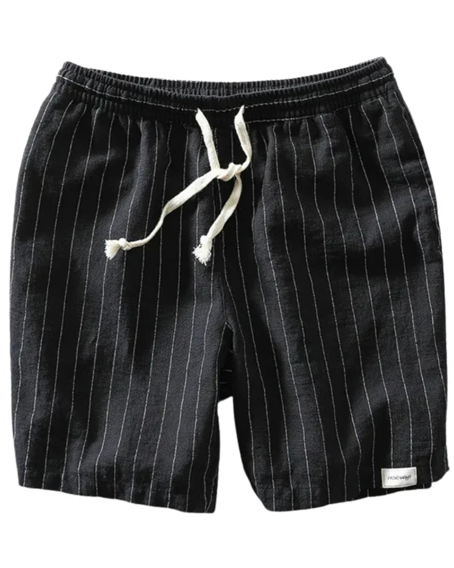 The Boulder Men's Striped Linen Drawstring Summer Shorts