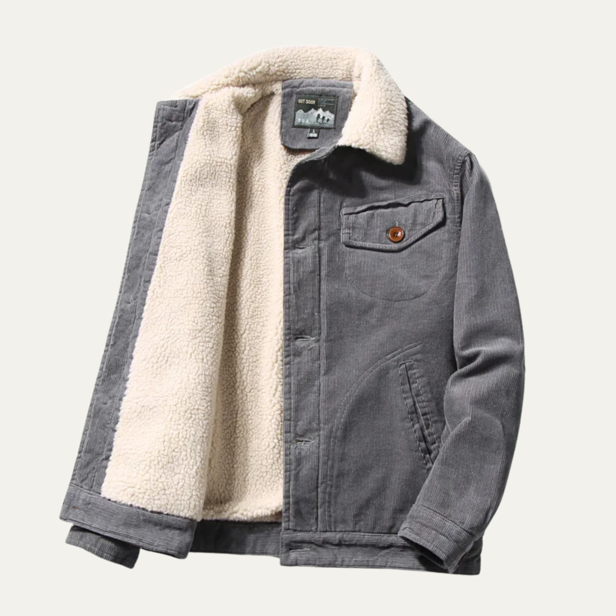 The Montefalco Men’s Vintage Corduroy Winter Turn Down Collar Jacket