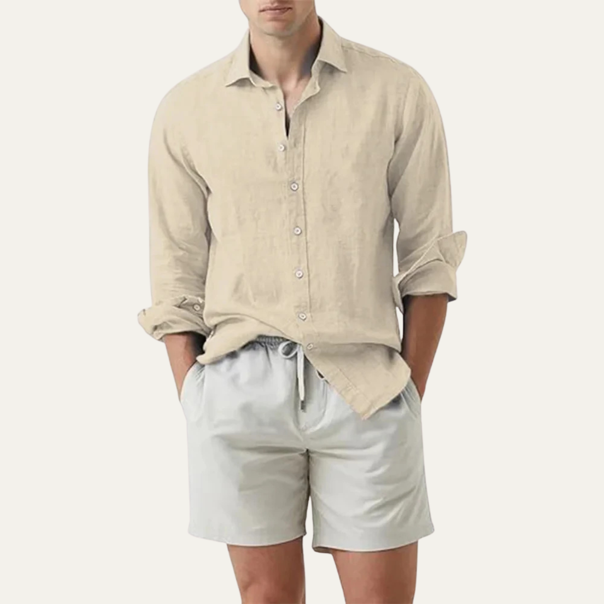 The Soriano Men’s Soft Lightweight Button Up Linen Shirt