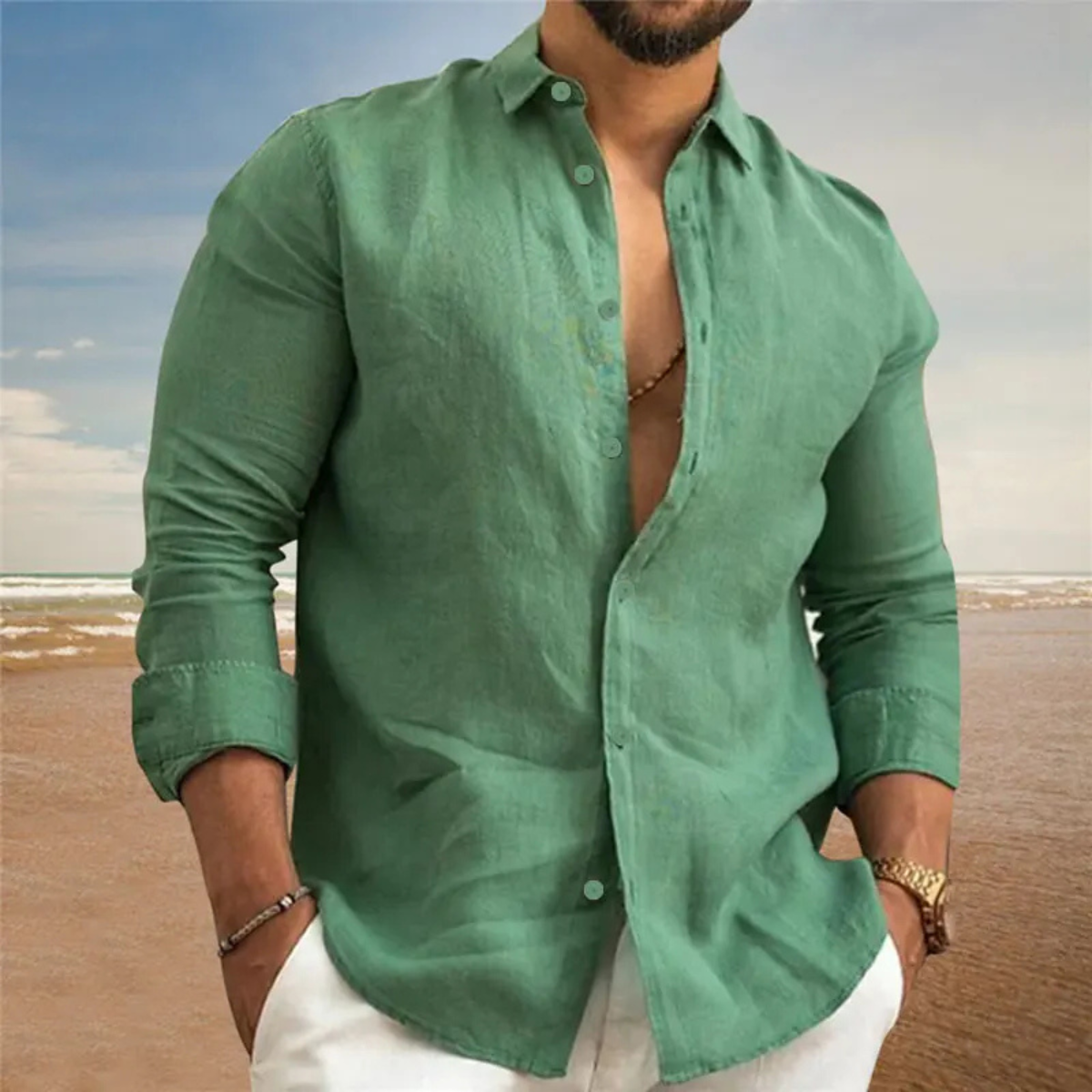 The Ancona Men’s Cotton Linen Lightweight Shirt