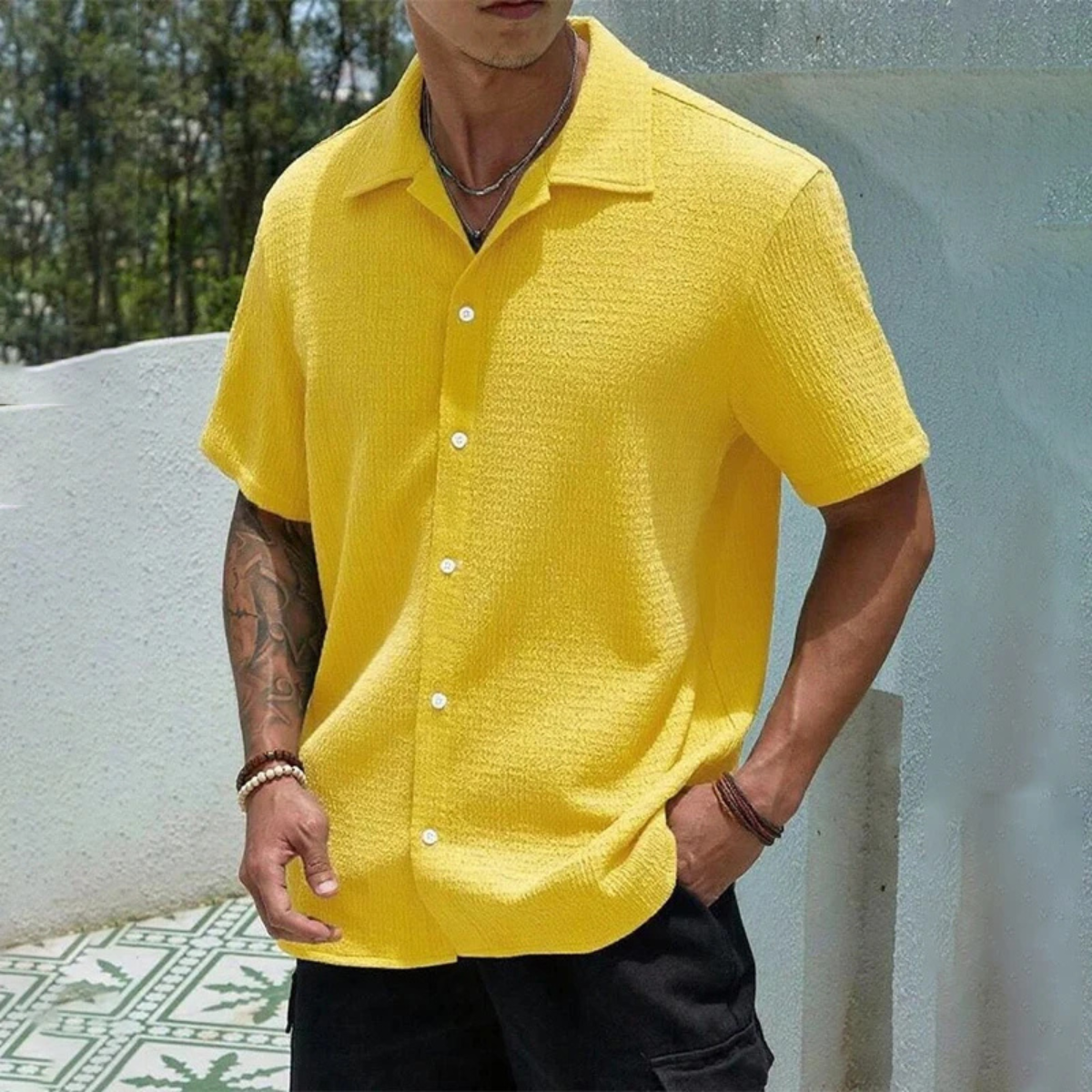 The Porta Venezia Men’s Lightweight Streetwear Button-Up Shirt