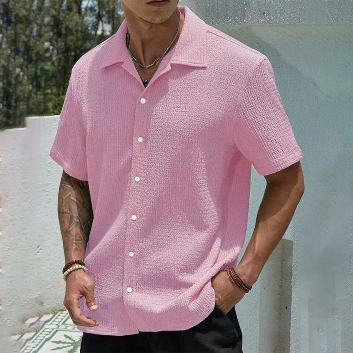The Porta Venezia Men’s Lightweight Streetwear Button-Up Shirt