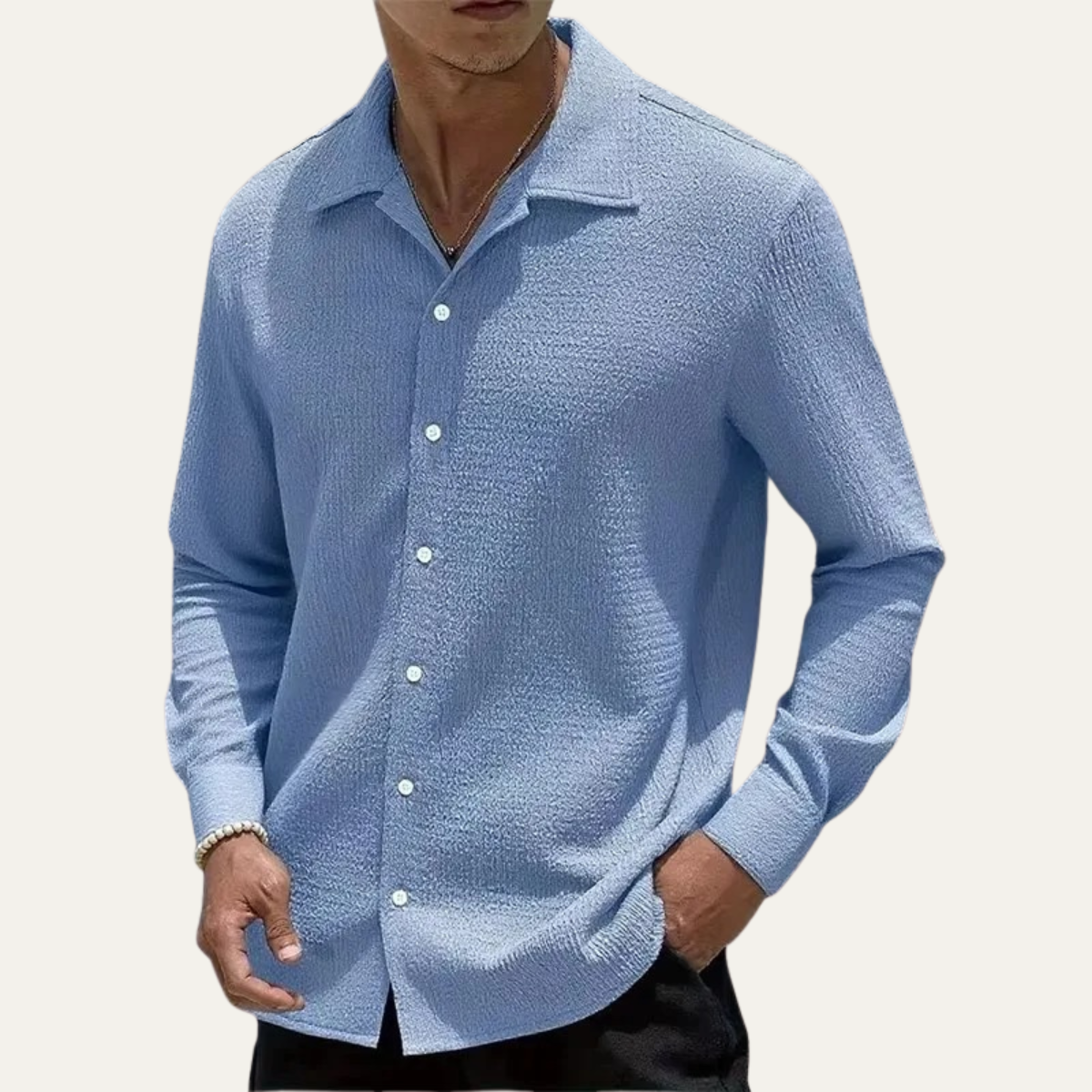 The Frascati Men’s Relaxed Fit Casual Textured Shirt