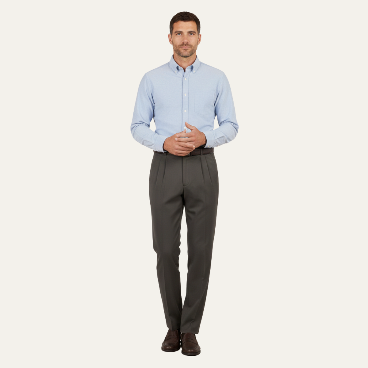 The Montfield Men’s Double Pleated High Waist Straight Leg Pants