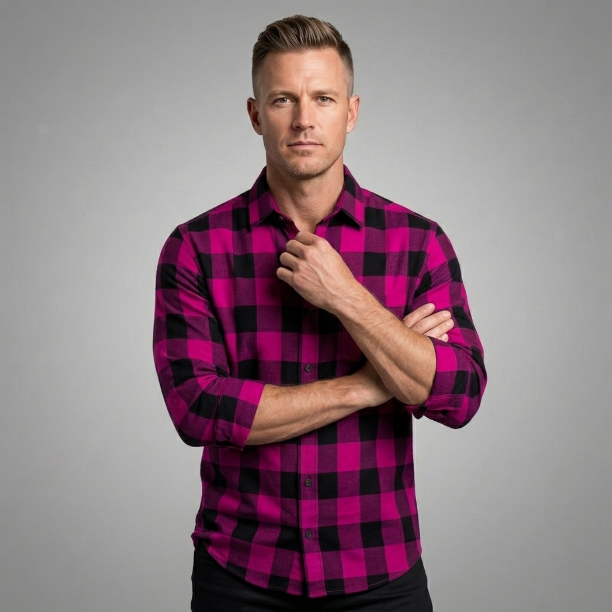 The Desenzano Men’s Trendy Plaid Button-Up Shirt