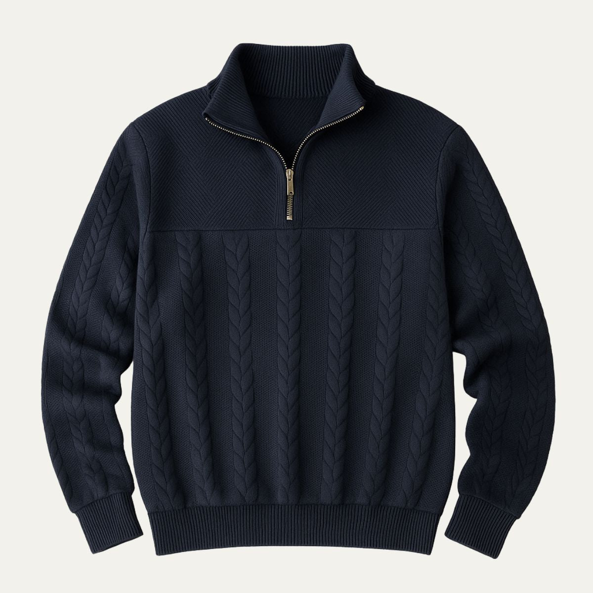 The Amalfi Half Zip Cable Knit Sweater for Men
