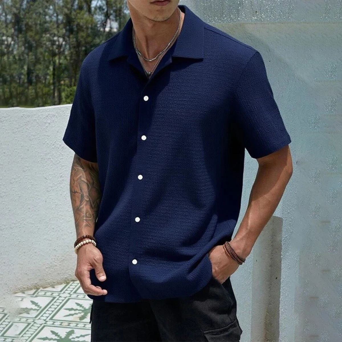 The Porta Venezia Men’s Lightweight Streetwear Button-Up Shirt