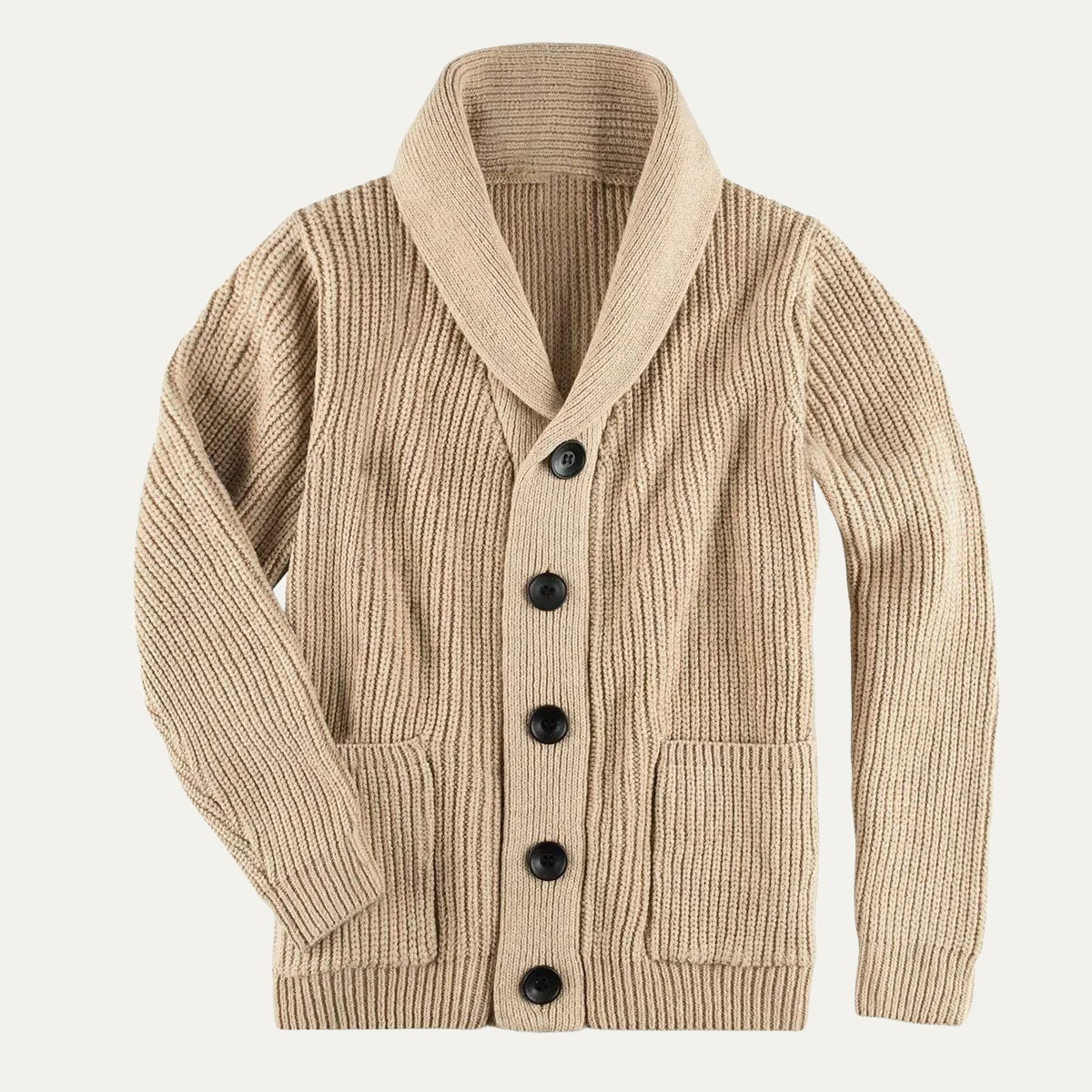 The Venezia Men’s Shawl Collar Chunky Knit Cotton Blend Cardigan