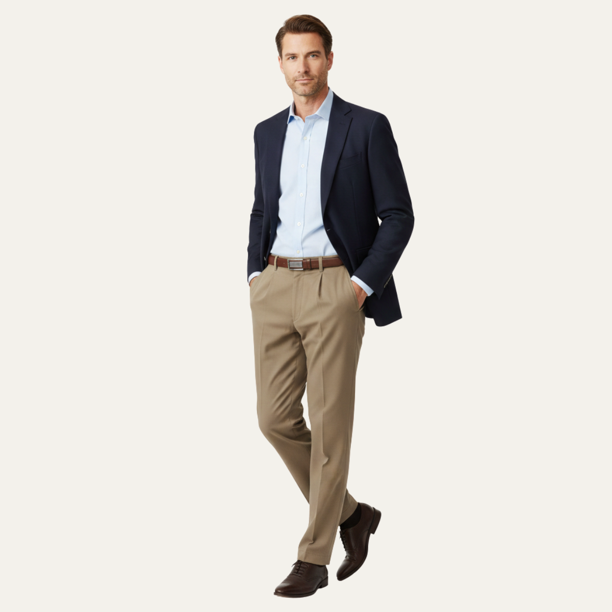 The Montfield Men’s Double Pleated High Waist Straight Leg Pants