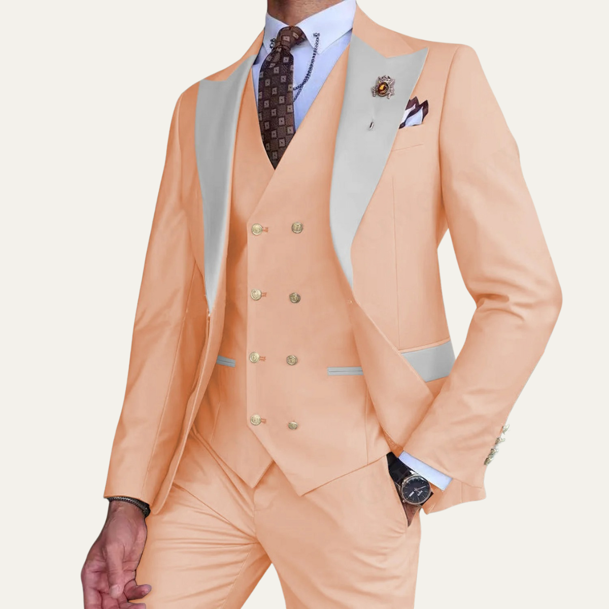 The Mantova Men’s Luxury 3 Piece Suit – Blazer Vest and Pants Formal Suit