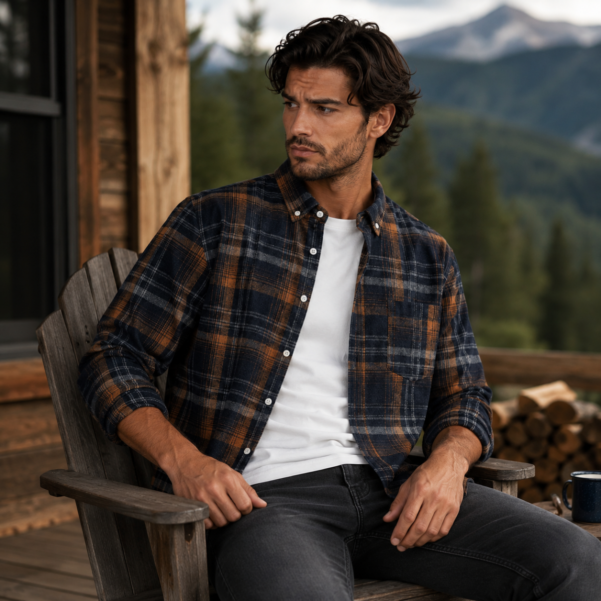 The Carpi Men’s Plaid Casual Flannel Shirt