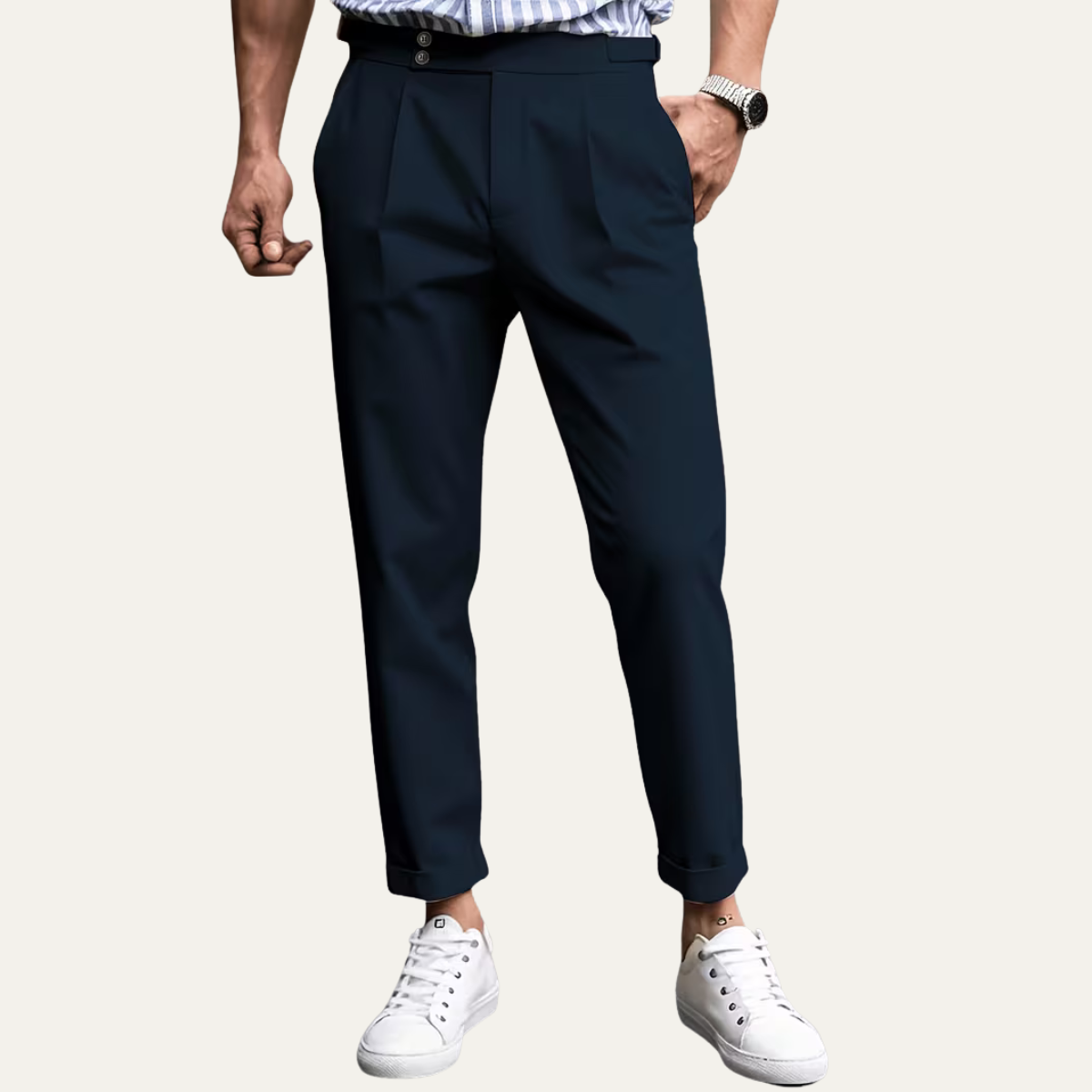 The Dromana Men’s Tailored Smart Slim Fit Pleated Dress Pants