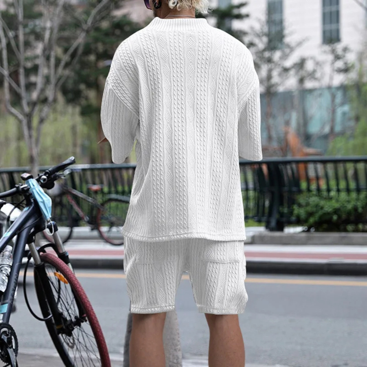 The Glenhurst Ridge Men’s Breathable Summer Knitted Set – Polo Shirt & Short