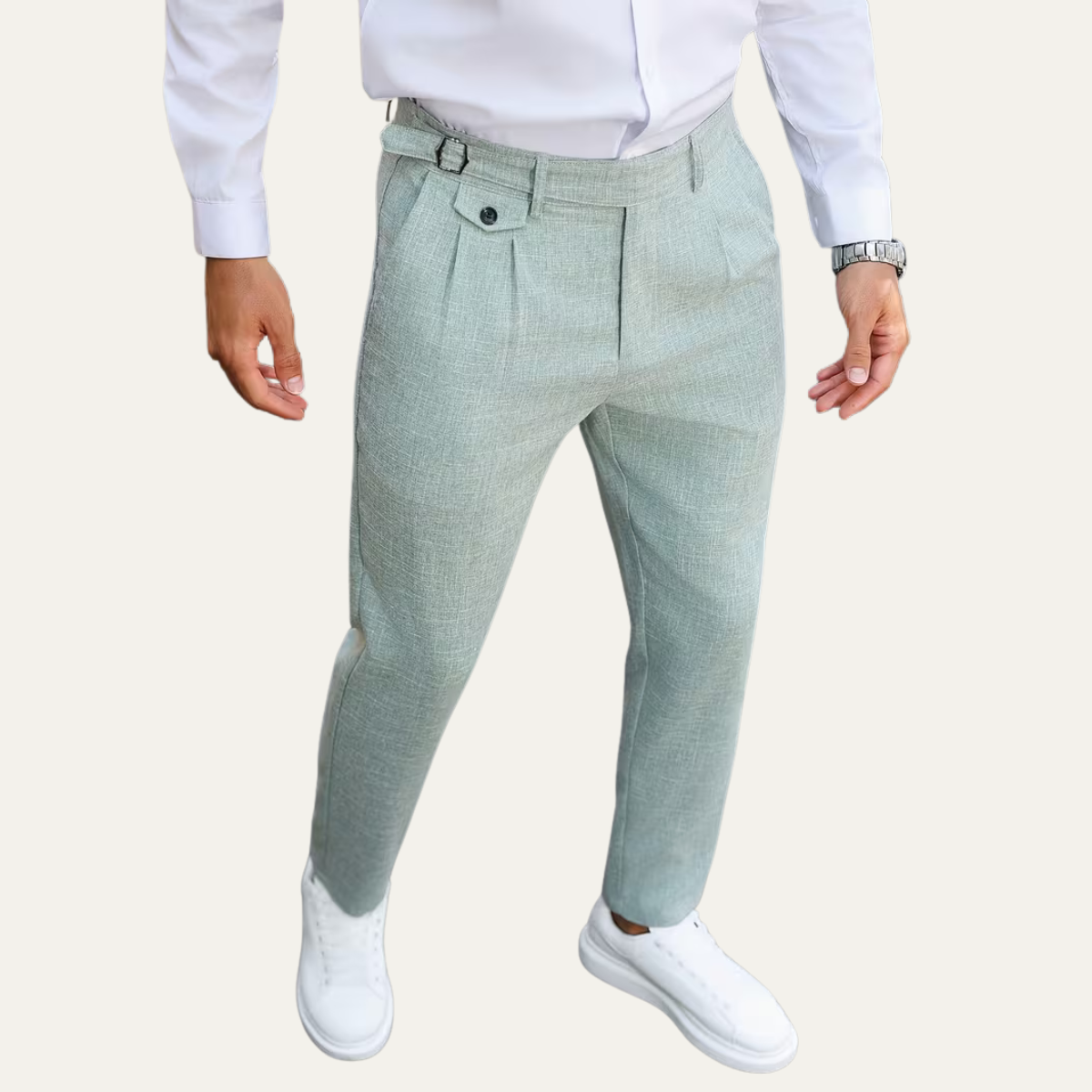 The Brisbane Men’s Tailored Casual Dress Pants with Pleated Details