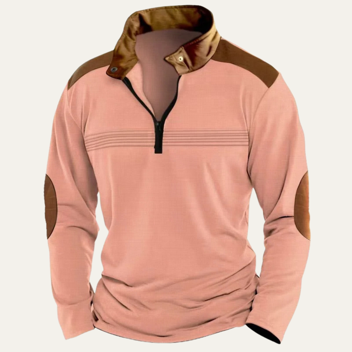 The Lille Men’s Vintage Half Zip Contrast Collar Sweater