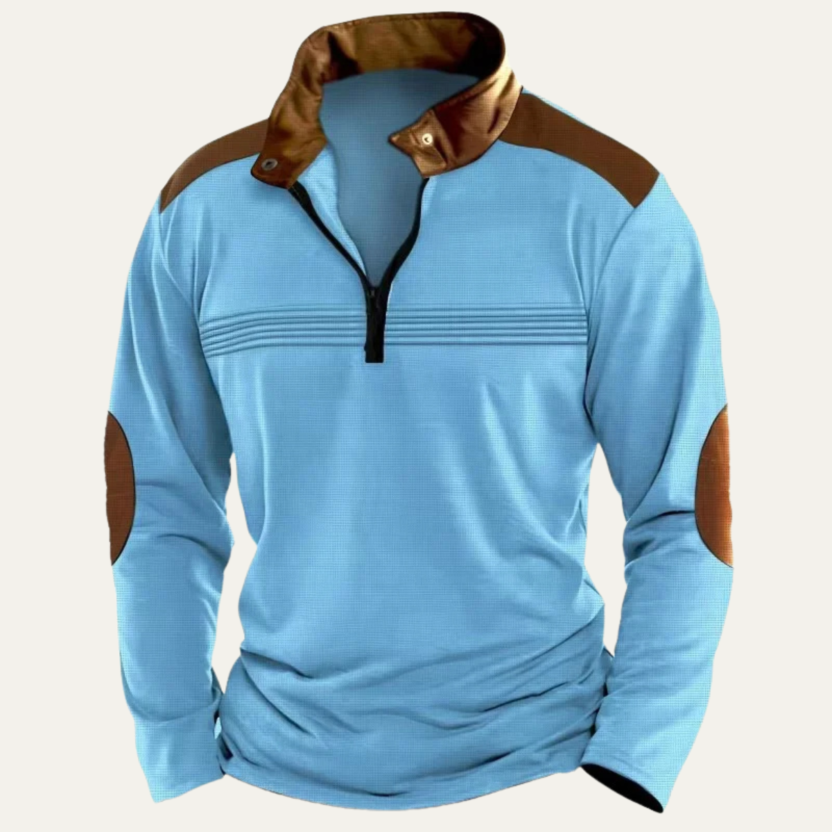 The Lille Men’s Vintage Half Zip Contrast Collar Sweater