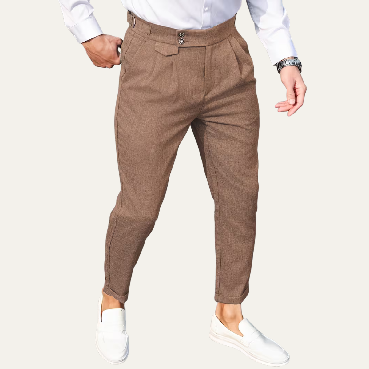 The Hobart Men’s Tailored High Waisted Pleated Dress Pants