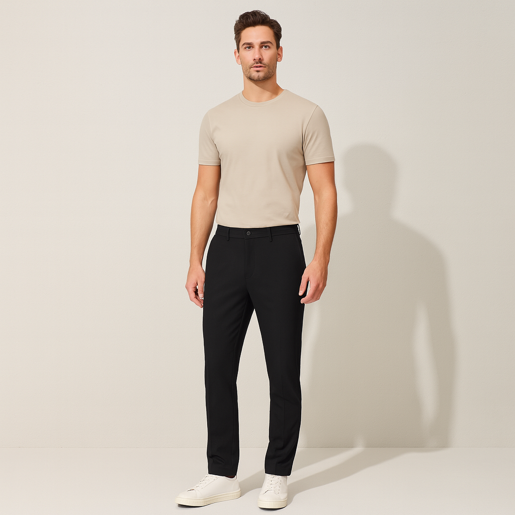 The Santorini Classic Chino Pants For Men - Black
