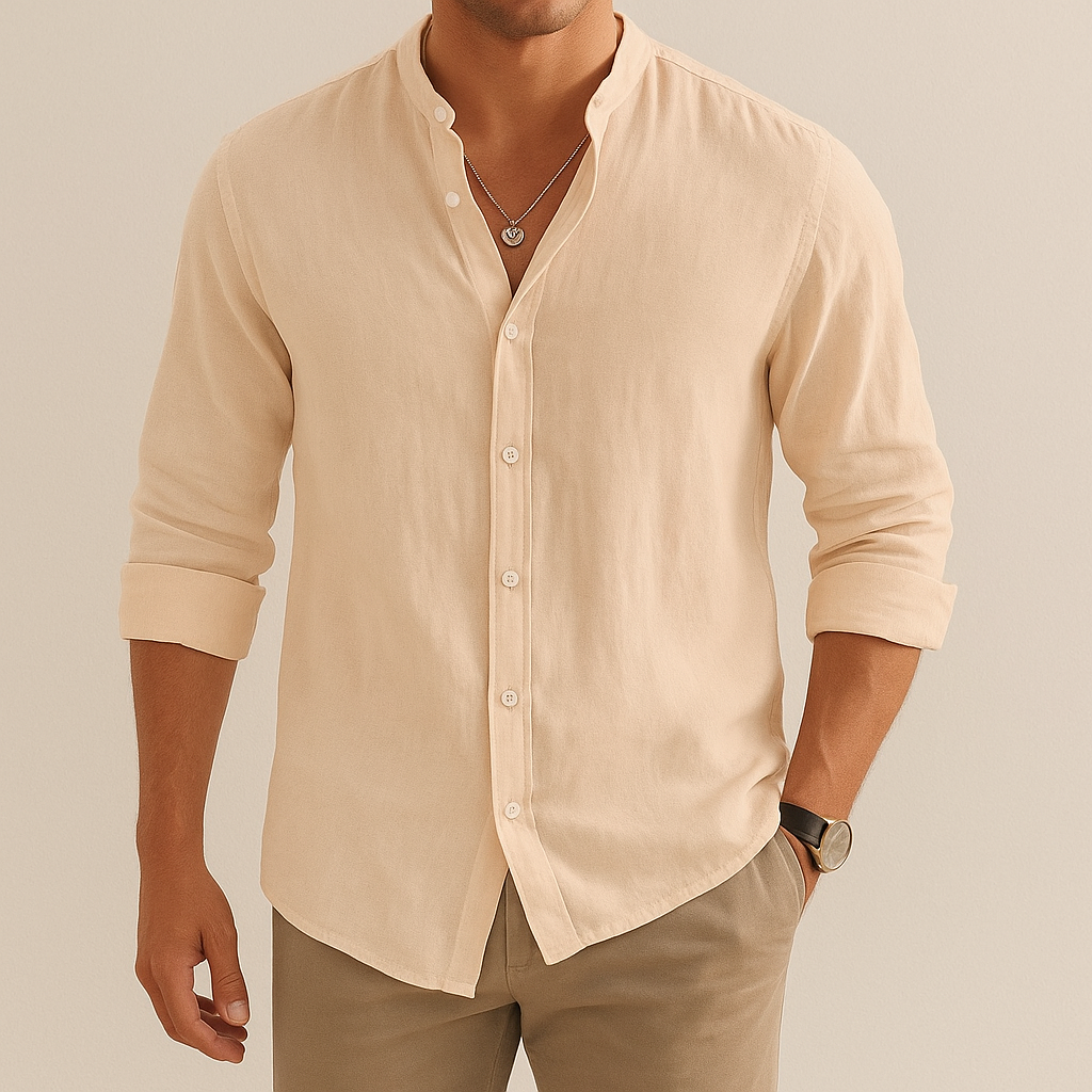 The Ashford Summer Casual Linen Men Shirt Relaxed Fit