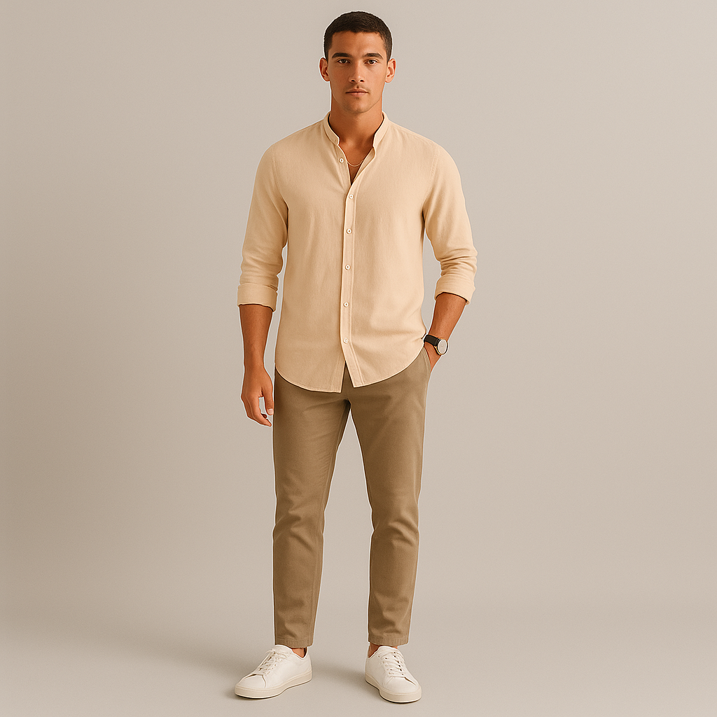 The Ashford Summer Casual Linen Men Shirt Relaxed Fit