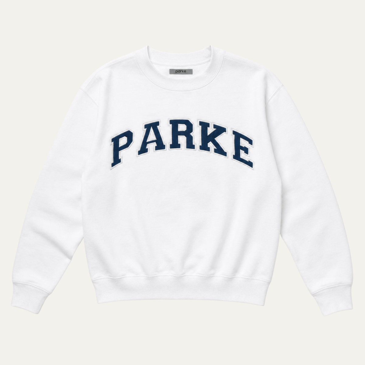 Varsity Sweatshirt with Embroidered Letters - White