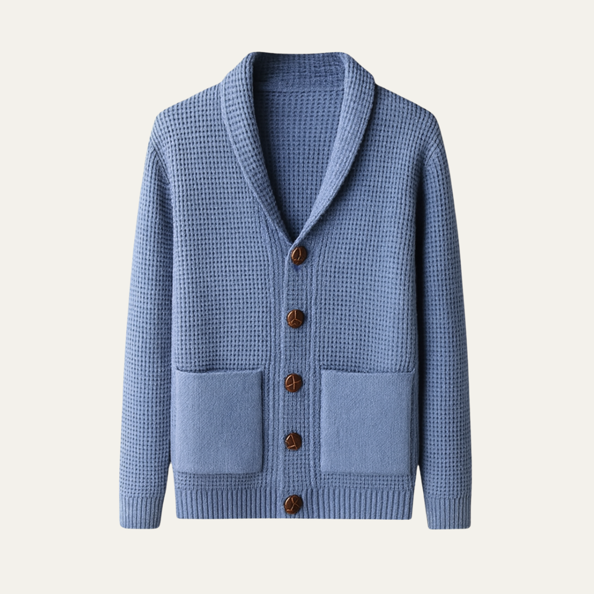 The Parisian Men's Thick Knit Shawl Collar Button Up Cardigan